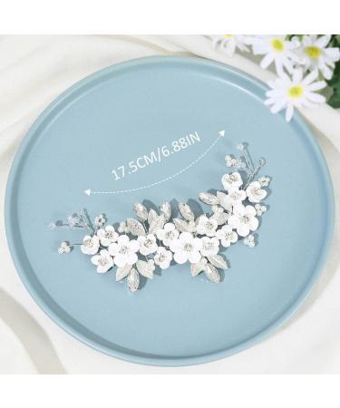 Brishow Silver Flower Bridal Hair Vine - Wedding Hair Accessories for Women and Girls - Buy Online on GoSupps.com