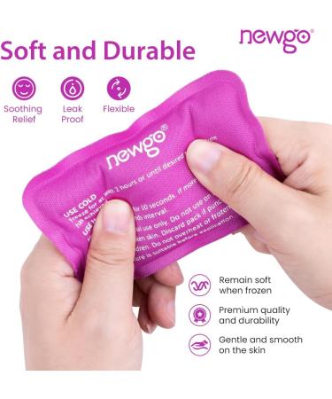 Newgo Mini Gel Cooling Pads - 6 Pack Cold Warm Compress for Kids & Adults | Reusable Pink Cooling Pillows for Eyes Breastfeeding Wisdom Teeth - Buy Online on GoSupps.com