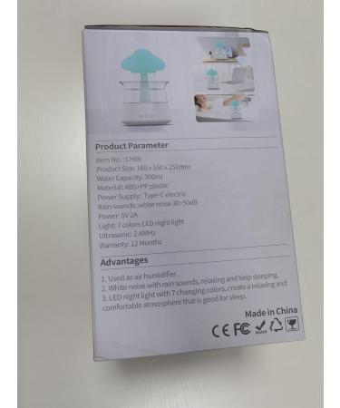 Rain Cloud Humidifier with Remote & Waterfall Lamp - White Noise & Rain Sounds for Bedroom Desk - Air Humidifier - Buy Online on GoSupps.com