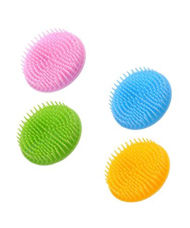 Magiclulu 4 piece of head massage clue massage device silicone scalic peeling silicone massage comb for the scalp silicone shampoo adult head brush plastic men and women