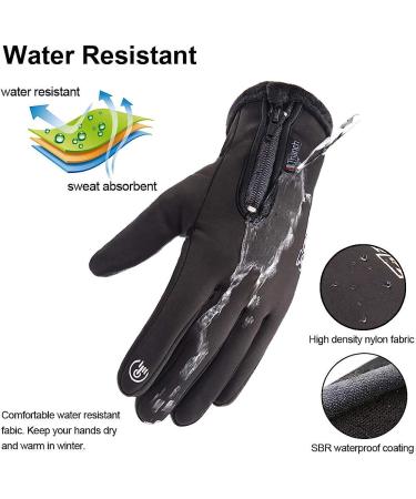 GORELOX Winter Warm Touchscreen Gloves - Windproof Anti-Slip Sports Gloves for Men & Women - Black Medium - Buy Online on GoSupps.com