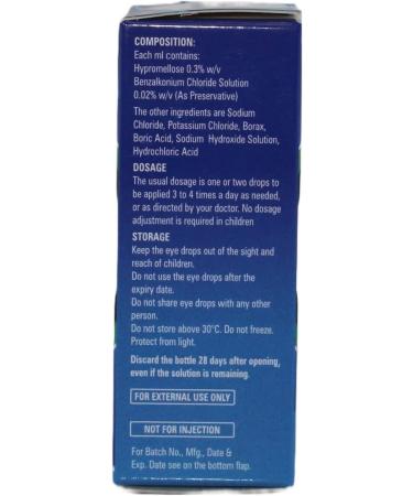 Eye Drops for Dry Eyes Hypromellose 0.3% Lubricant Eye Drops 3 x 10ml - Buy Online on GoSupps.com