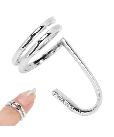 TARSHYRY Fingernail Ring Decorative Nail Ring Fashion Fingertip Jewelry Nail Art Ring Ladies Wearing Nail Accessories(3050 Platinum)