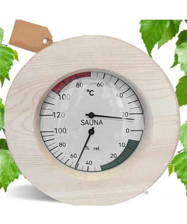 Xptieeck Wooden Sauna Thermometer & Hygrometer - High-Temperature Analog Thermometer | Noble Sauna Accessory Set - Buy Online on GoSupps.com