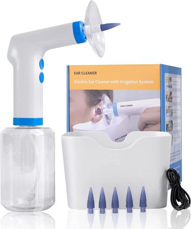 Electric Ear Wax Remover Ear Irrigation Kit Rechargeable Ear Wax Cleaner Earwax Removal Kit with 4 Pressure Levels 5 Disposable Tips Ear Wax Remover