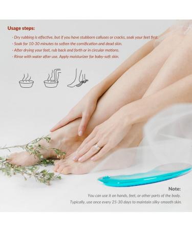Premium Glass Foot File | Callus Remover with Etching Technology | Portable Foot Scraper for Cracked Heels | Shining Blue - Ideal for Wet & Dry Feet - Buy Online on GoSupps.com