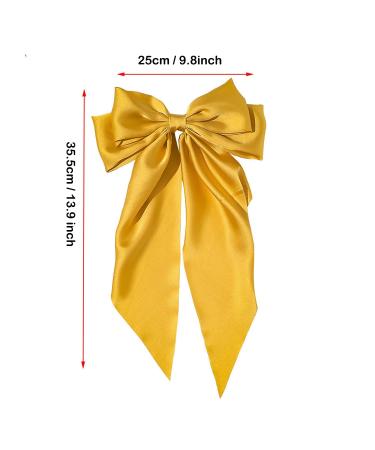 SALOCY Satin Hair Bows Set - Big Ribbon Barrettes Clip Hair Accessories for Women & Girls (4 Colors) - Buy Online on GoSupps.com