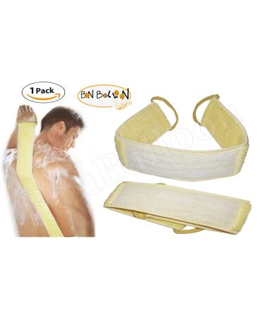 Organic Luffa Loofah Mitt for Exfoliating Shower - Premium Egyptian Scrubber Sponge for Spa Body - Long Handled Back Pouf (1 Pack) - Buy Online on GoSupps.com