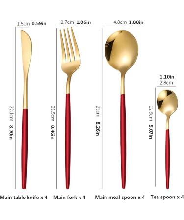 Cutlery Set Camping Travel Cutlery Set Portable Reusable Dishwasher Safe Easy Clean Kitchenware (Size : Gold+Black) - Buy Online on GoSupps.com
