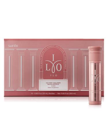ILO Type 1 Liquid Collagen Drink 3 000mg Marine Collagen with Biotin & Ceramide | Skin Glow & Hydration | Orange Flavor | 14 Bottles Korean Beauty Supplement 0.85 Fl Oz (Pack of 14)