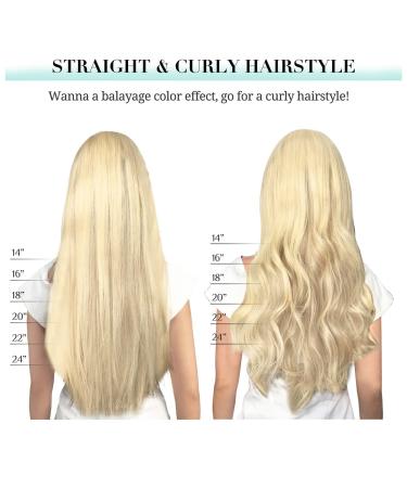 Doores Real Hair Extensions Clip In - Ash Brown to Platinum Blonde 60cm (24 inch) - 150g Remy Hair - Thick Natural Straight Hair Extensions - Buy Online on GoSupps.com