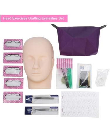 iFCOW Eyelash Practice Kit Professional One Training Head Model False Eyelashes Extension Practice Kit Tool For Starter - Buy Online on GoSupps.com