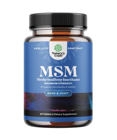 Pure MSM Supplement Tablets Joint Support for Increased Flexibility with Anti Wrinkle, Collagen Boosting Pills and Antioxidant Supplement for Men and Women