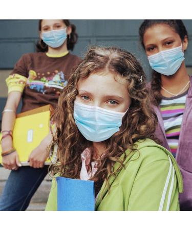Comix Disposable Face Masks 3-Layer Adult Masks Pack of 100 Blue - Buy Online on GoSupps.com