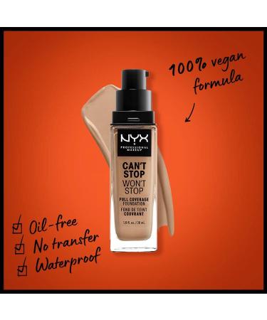 NYX Can't Stop Won't Stop Full Coverage Foundation - Classictan 12 Classic Tan | Long-Lasting, Waterproof, Vegan Formula with Matte Finish - Buy Online on GoSupps.com