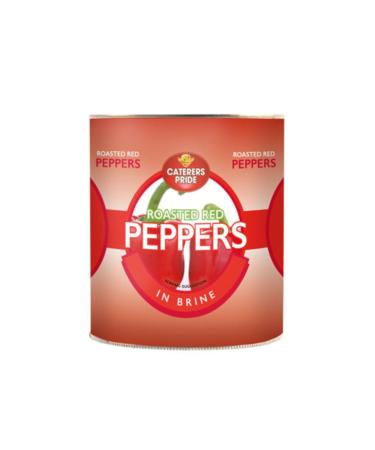 Caterers Pride Roasted Red Peppers 2.9kg.Red Fire Roasted Peppers in Brine. Ideal for Pizza Pasta Salads Mexican Food and stews . Fire Roasted Sweet Red Peppers
