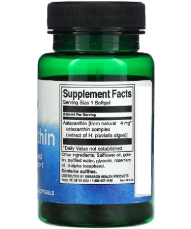Swanson Astaxanthin Capsules - Antioxidant Support & Vitality - 60 Capsules for Optimal Health - Buy Online on GoSupps.com