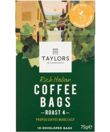 Coffee Bundle with Taylors of Harrogate Coffee Bags Pack 30 Sachets (3 Pack Bundle Rich Italian Hot Java Lava Flying Start) - Buy Online on GoSupps.com
