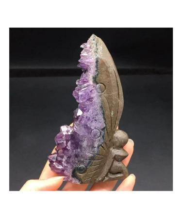 Amethyst Natural Uruguay Amethyst Crystal Cluster Butterfly Fairy Specimen 1Pc ERBDRGAZ