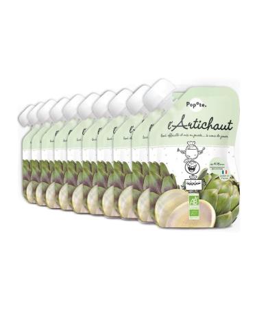 POPOTE - Pur e Artichaut Bio - D s 4/6 Mois - Gourde Individuelle 120 g - Recette Lisse quilibr e - Premi re D couverte des L gumes - Format Pratique Emporter - Pack Familial 10 x 120 g