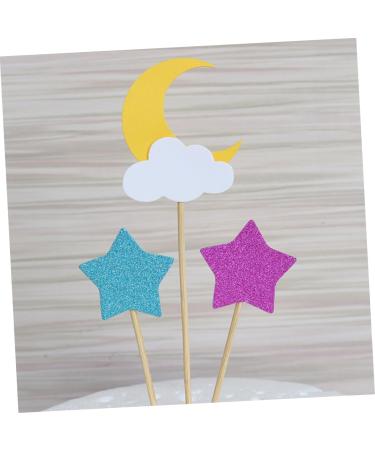 Garneck 24pcs Cake Decorations Moon Decor Cake Toppers Creative Toppers Cake Decoration Toppers Wooden Decoration Toppers Portable Insert Card - Buy Online on GoSupps.com