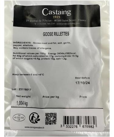 Castaing Goose Rillettes 1kg - Buy Online on GoSupps.com