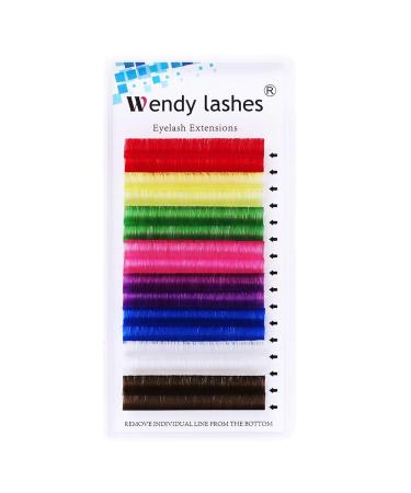 Eyelash Extensions D Curl Classic Lash Extensions .07mm Blue Green Purple Individual Lashes Mixed Colored 13mm Lashes Extension Supplies (0.07-D  13mm) 13mm Colored classic lashes-0.07D