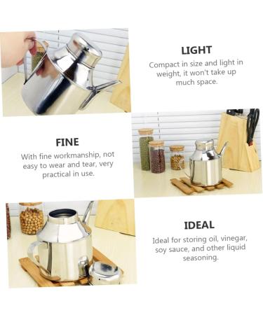 Zerodeko 3pcs Sauce Pot Kitchen Storage Container Oil and Vinegar Dispenser Oil Pot Olive Oil Cruet Olive Oil Dispensers Bottle Steel Container with Lid Cooking Multipurpose Seasoning Metal 16X13X9.5CMx3pcs Silverx3pcs - Buy Online on GoSupps.com