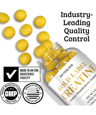Hinterland Gold Label Creatine Monohydrate Gummies - 5 000mg Strength & Muscle Building Supplement | 150 Chews for Brain Health (30 Servings - Buy Online on GoSupps.com