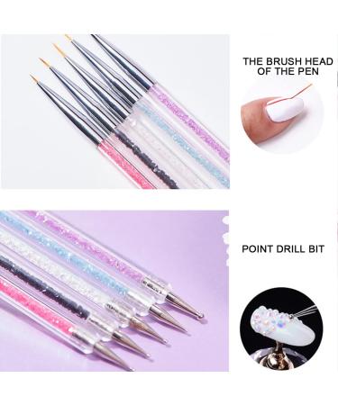 LuLiyLdJ 5-Piece Nail Brush Set with Double-Ended Dotting Tool | Nail Pen for Painting | Nail Art Brush Kit - Buy Online on GoSupps.com