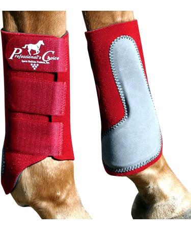 Professionals Choice Equine Easy-Fit Front Leg Splint | Velcro Fastening | Universal Size | Sold in Pairs - Crimson | International Shipping Available - Buy Online on GoSupps.com