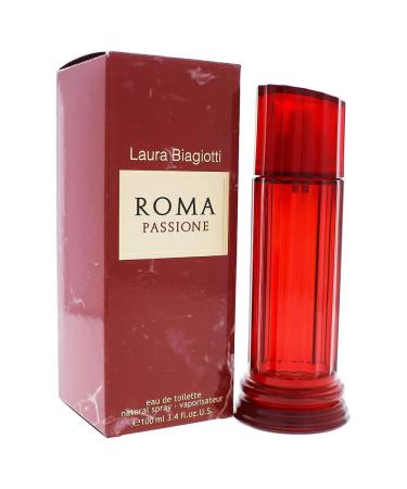 Laura Biagiotti Roma Passione for Women Floral Fruity Scent - Open with Black Currant Pink Grapefruit and Italian Mandarin - Perfect for Date Night or Evening Out - 3.4 oz EDT Spray 3.4 Ounce (Pack of 1) - Buy Online on GoSupps.com