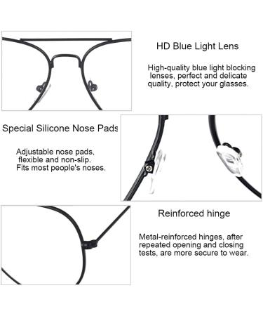 Junsika Blue Light Filter Glasses - Classic Round Metal Frame Non-Prescription Anti-Blue Light Unisex PC Gaming Glasses - A1: Black - Buy Online on GoSupps.com