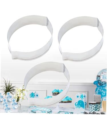 IMIKEYA Cake Mold 3 Pcs Baking Mold Stainless Steel Fondant Mold medium Silver - Buy Online on GoSupps.com