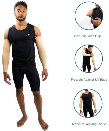CompressionZ UV Protection Compression Arm Sleeves - Nude XL - 1 Pair - Buy Online on GoSupps.com