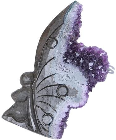 TRUSTTWO Natural Raw Amethyst Butterfly Girl Quartz Purple Crystal Cluster Healing Stones Specimen Hand Carved Ornaments For Gifts The New 10-12cm - Buy Online on GoSupps.com