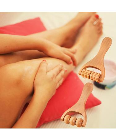 2-Piece Wooden Massage Roller Set | Trigger Point Roller for Body & Facial Massage | Anti-Cellulite Tool for Gua Sha & Scraping - Buy Online on GoSupps.com