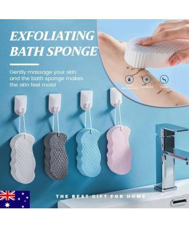 Super Soft 3D Exfoliate Bath Sponge Set for Kids and Women - Reusable Body Scrub and Shower Brush - Dead Skin Remover - 4pc - Buy Online on GoSupps.com