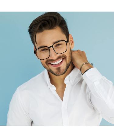 Kaeoisfu Oversized Square Reading Glasses - Blue Light Blocking for Men & Women | Comfortable 1.0 Diopter Readers with Box - International Shipping Available - Buy Online on GoSupps.com