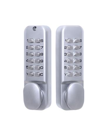 Smart Lock Fingerprint Lock. Sliding Gate Opener Digital Lock Door Keyless Keypad Code Password Iron Door Waterproof Door Lock Push BUON (Color : 208S-Cyan Ancient) (208s Silver)