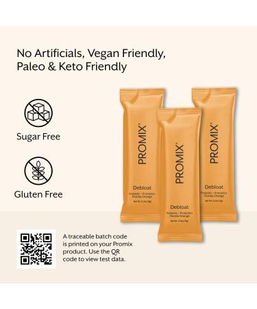 Promix Debloat Prebiotics & Probiotics with Baobab - Bloating Relief & Immune Support - 30 Servings of Florida Orange - Vitamin C Rich - Buy Online on GoSupps.com