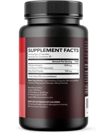 Buy Tribulus Terrestris for Men (95% Saponins) with Maca Root - 1 000 mg Male Performance Support Capsules - 90 Count - International Shipping Available - Buy Online on GoSupps.com