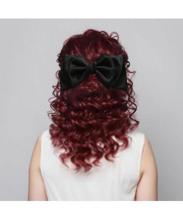 scicent Black Hair Bow Soft Satin Bow Hair Clips Silky Hair Bows for Women Non-Slip Bowknots Hair Scrunchies Elegant Big Bow Hair Clip Solid Color Hair Bows for Girls - 28118 - Buy Online on GoSupps.com