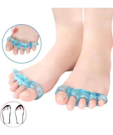 Gel Toe Spreader Spacer - 2 Pairs Washable - Perfect for Pedicures Hammer Toe Relief & Nail Polish - Blue - Buy Online on GoSupps.com