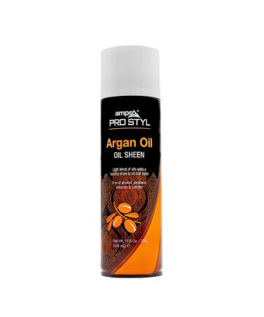 AmPro Pro Styl Oil Sheen - Formulated with Honey Extract Argan and Safflower Oil - Gives All Hair Types Healthy Looking Gloss and Balance - Leaves Tresses Smooth and Conditioned All Day - 11.5 oz