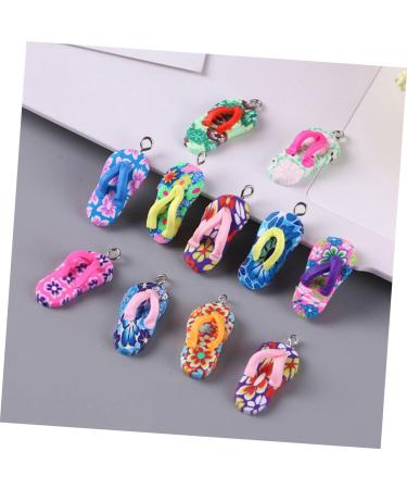 HOMSFOU 10pcs Polymer Clay Slippers Decked Accessories Summer Accessories Jewelry Accessories Summer Slippers Pendant Charms Summer Decor Keychain Charms Bracelet Necklace Soft Clay - Buy Online on GoSupps.com