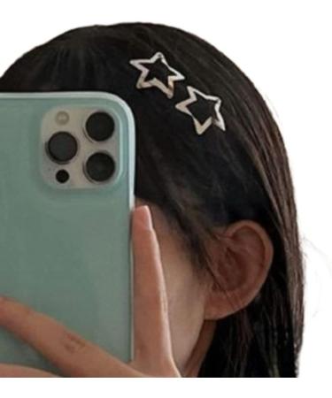 20 Pieces Star Hair Clips Silver Star Shaped Metal Snap Clips for Hair Barrettes Hairpins for Women Girls Egirls Hair Accessories