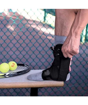 Kuangmi Ankle Bandage with Side Support & Adjustable Belt - Size L (42-44) - Starch Protection for Injuries | International Shipping - Buy Online on GoSupps.com