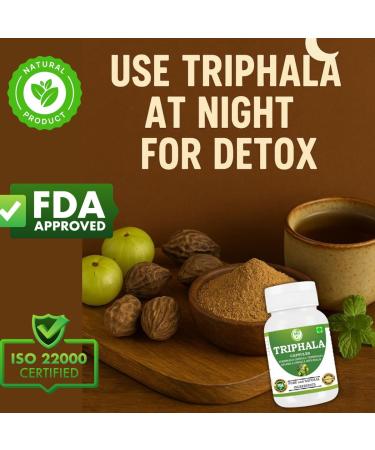 Morsan Healthcare Triphala (Amalaki Haritaki Bibhitaki) Capsules Pure and Natural Pack of 60 x 500 mg. Veg. Capsules (1) - Buy Online on GoSupps.com