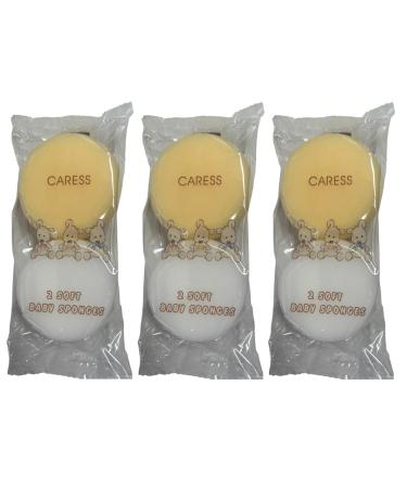 6 x Baby Bath Sponge Body Puff Soft and Gentle on Newborn and Older Babies - Perfect for Sensitive Skin